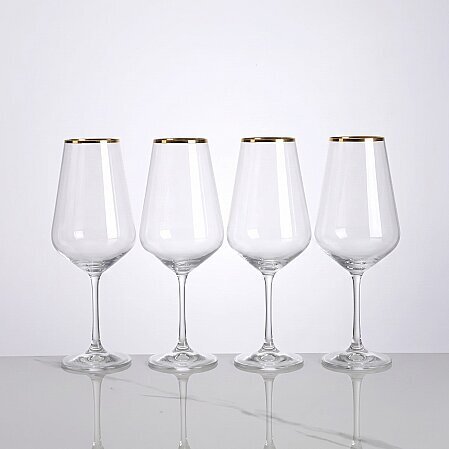 Meringue 4'lü Kristal Kırmızı Şarap Kadehi 550 cc - 1