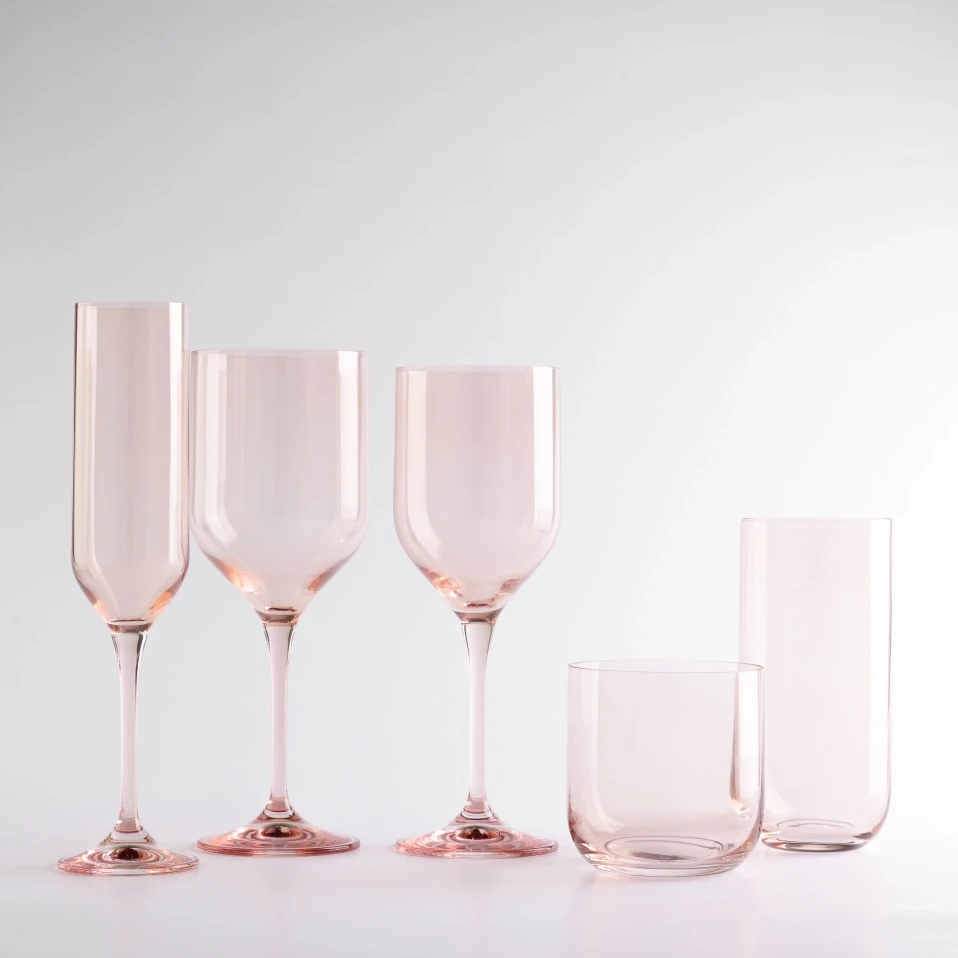 Sunset Kristal Kırmızı Şarap Kadehi Pudra 400 cc - 3