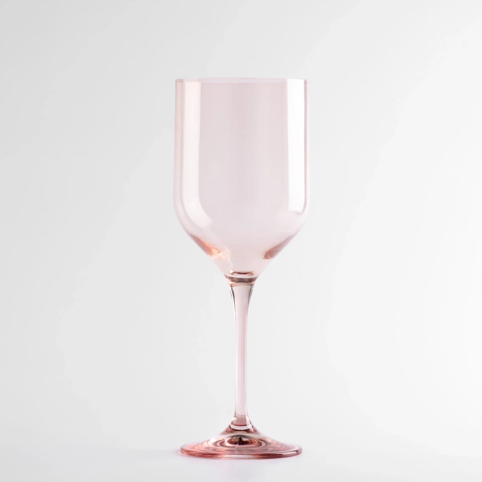 Sunset Kristal Kırmızı Şarap Kadehi Pudra 400 cc - Qua Home