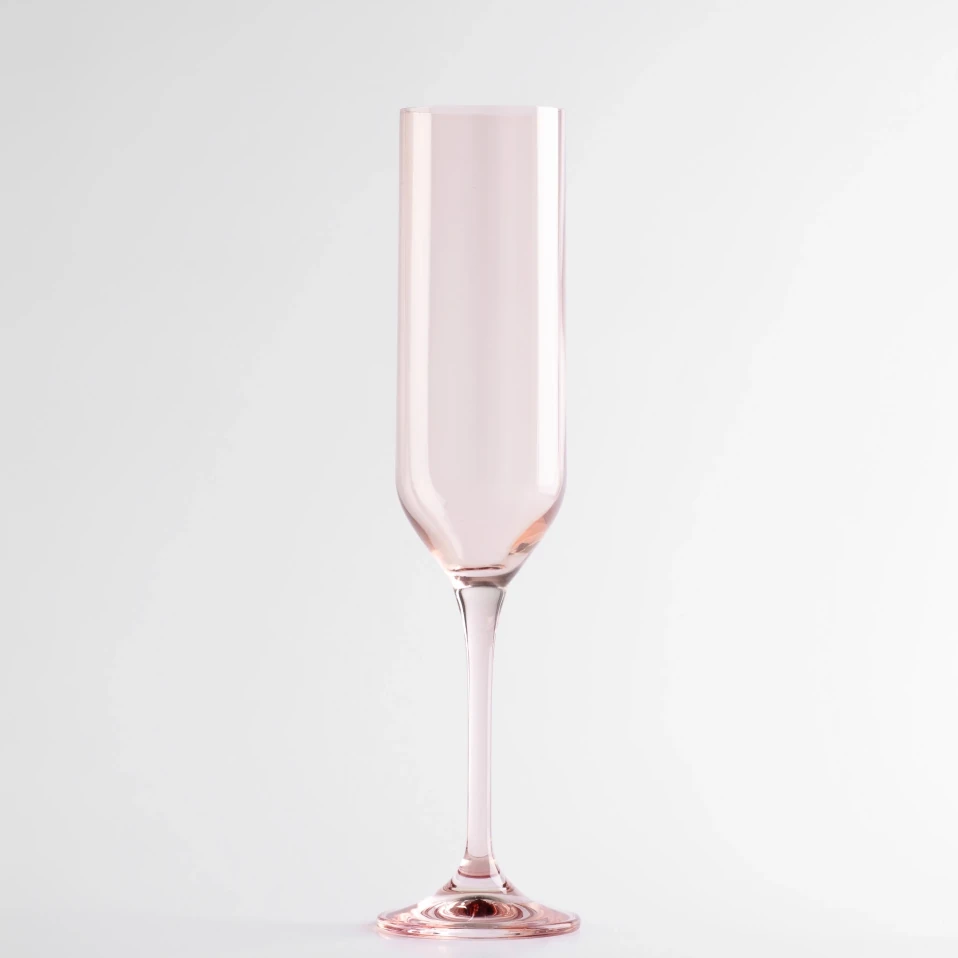 Sunset Kristal Şampanya Kadehi Pudra 200 cc - Qua Home