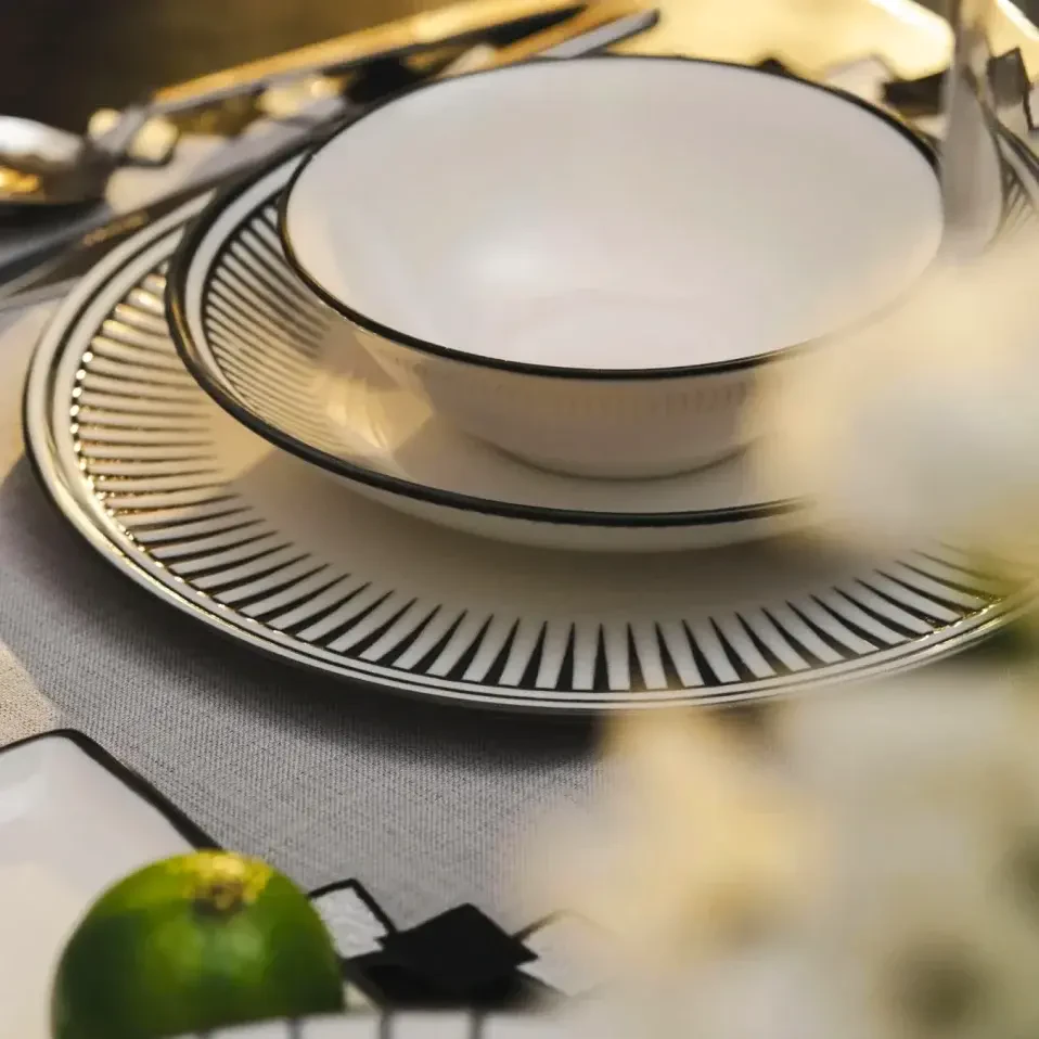 Aspen Siyah Çizgili Kase 16 cm - 4