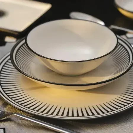 Aspen Siyah Çizgili Kase 16 cm - 2