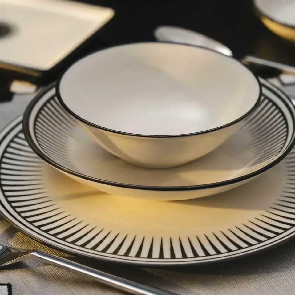 Aspen Siyah Çizgili Kase 16 cm - 2