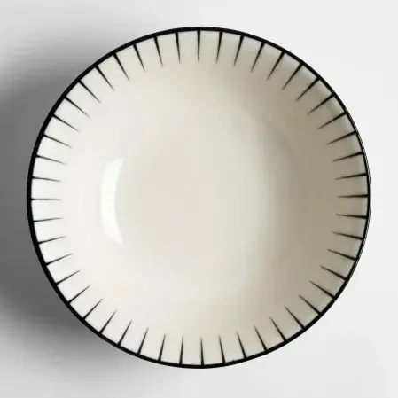 Aspen Siyah Çizgili Salata Kasesi 25 cm - 1