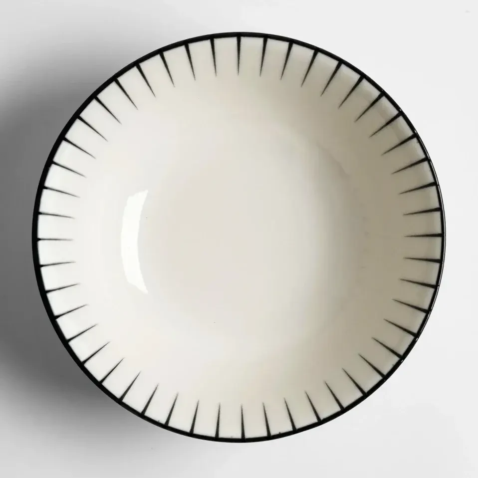 Aspen Siyah Çizgili Salata Kasesi 25 cm - Qua Home