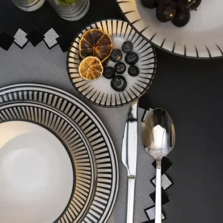 Aspen Siyah Çizgili Servis Kasesi 11 cm - 5