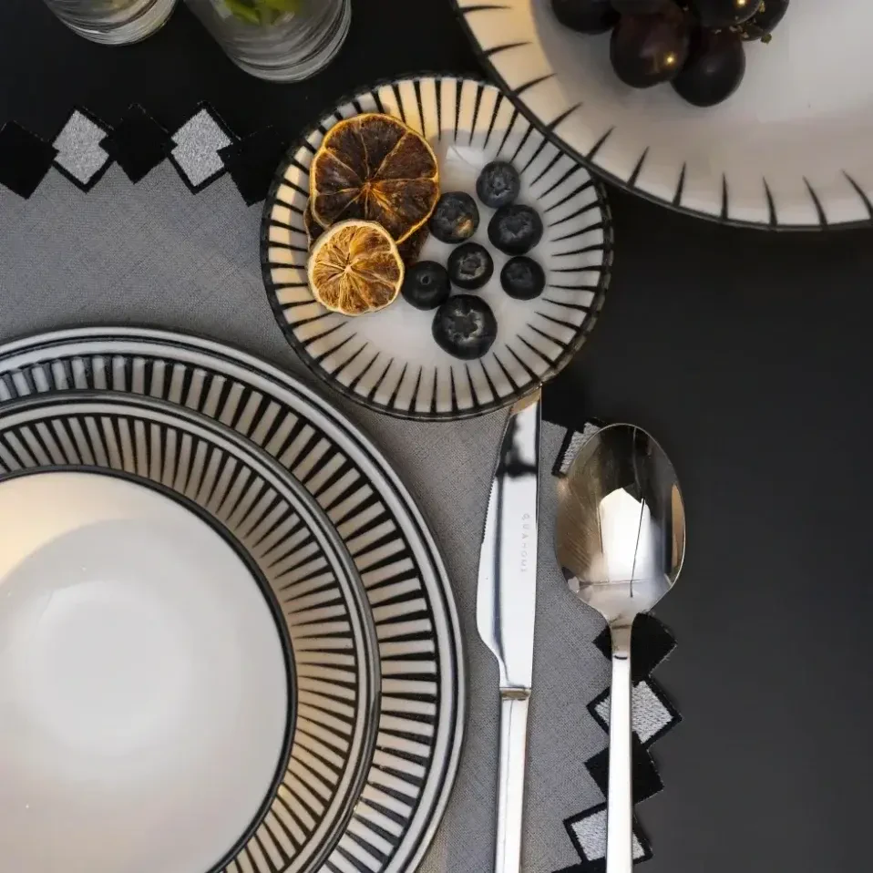 Aspen Siyah Çizgili Servis Kasesi 11 cm - 5