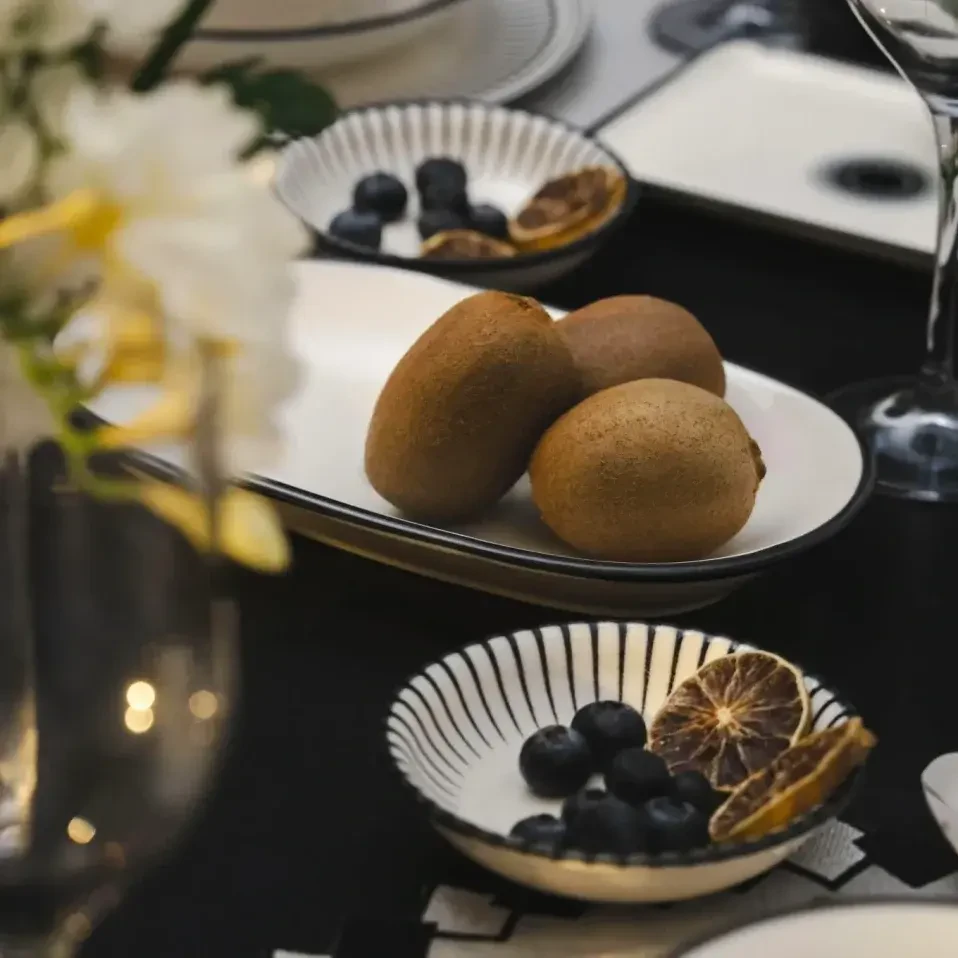 Aspen Siyah Çizgili Servis Kasesi 11 cm - 3