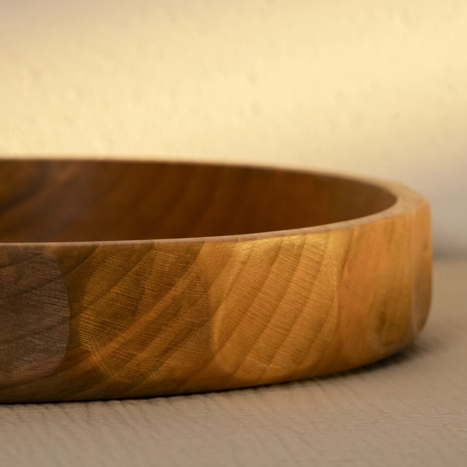 Tino Ceviz Ahşap Kase 30x30x7.5 cm - Qua Home