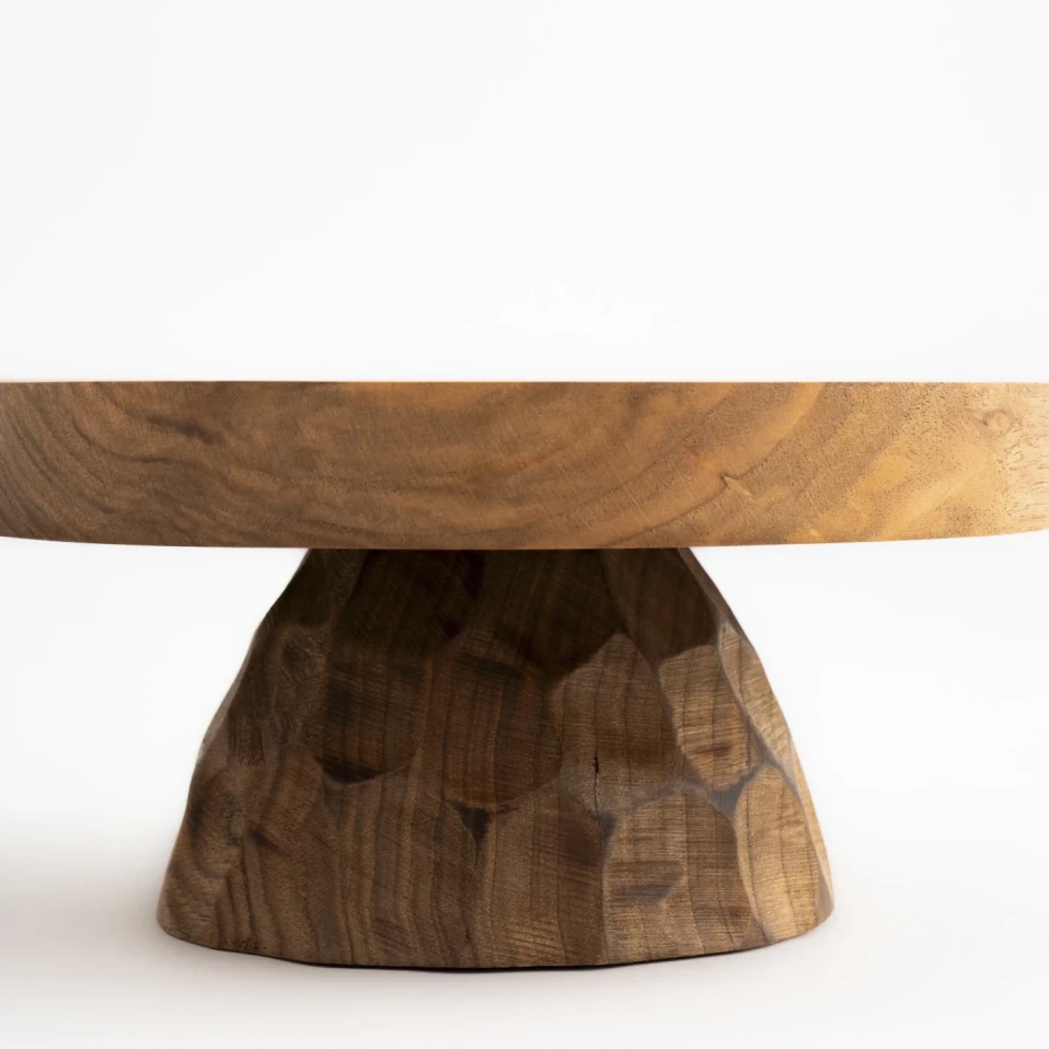 Gio Ceviz Ahşap Ayaklı Sunum Standı 20x20x9.5 cm - 2