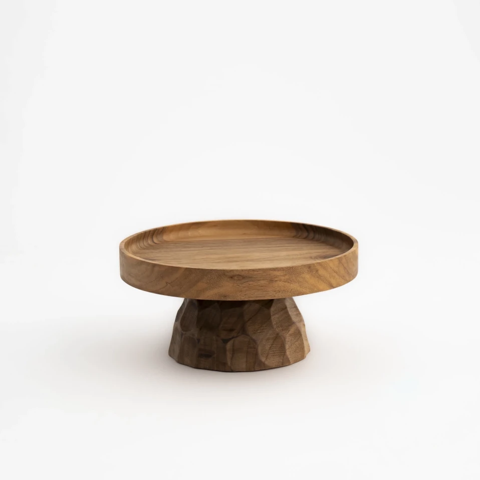 Gio Ceviz Ahşap Ayaklı Sunum Standı 20x20x9.5 cm - 3