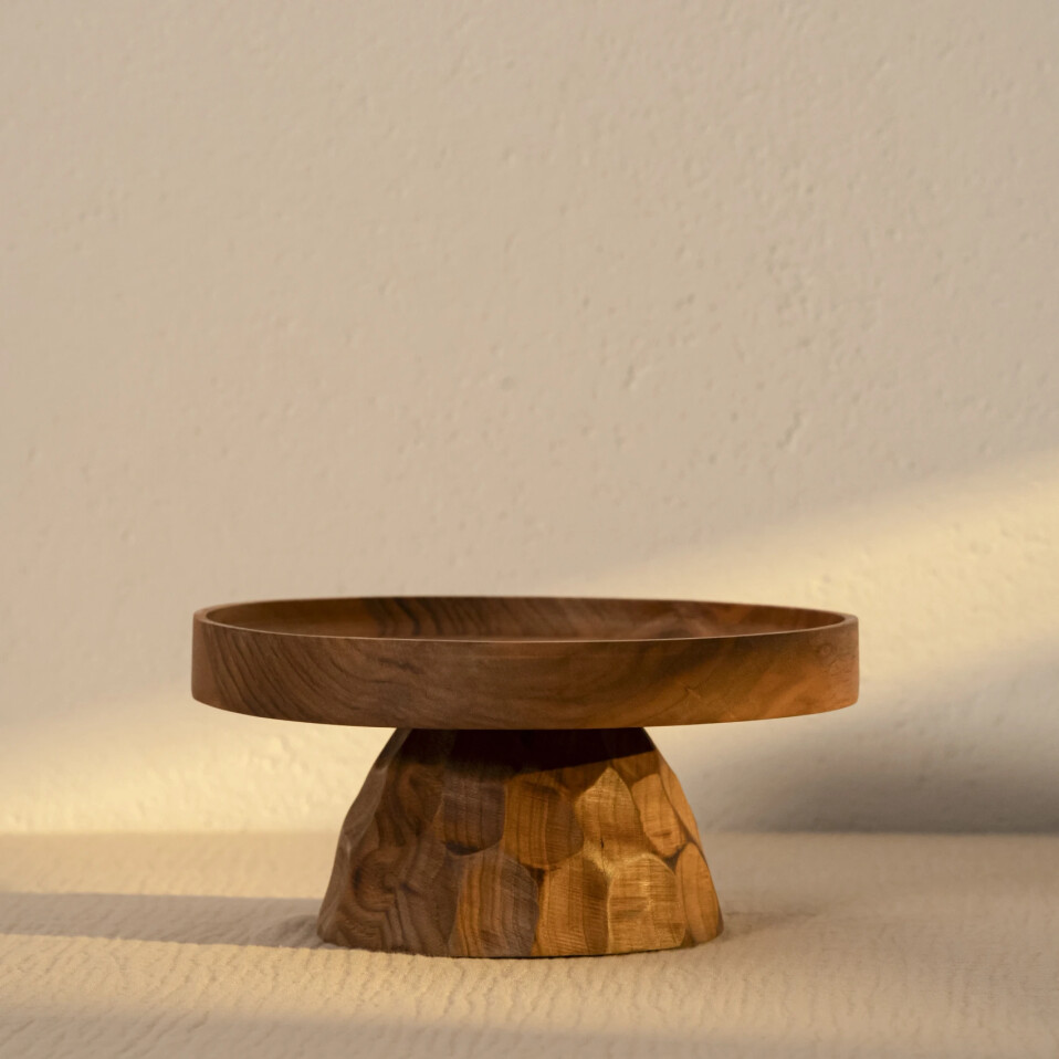 Gio Ceviz Ahşap Ayaklı Sunum Standı 20x20x9.5 cm - 1