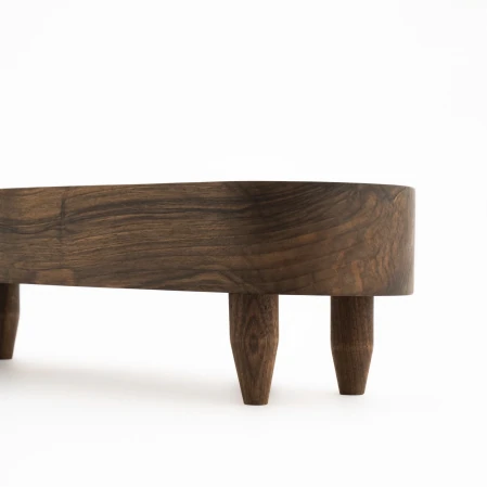 Maia Ceviz Ahşap Ayaklı Sunum Standı 45x14x12 cm - 3