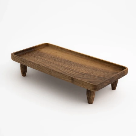 Rixa Ceviz Ahşap Ayaklı Sunum Standı 40x20x8.5 cm - 5