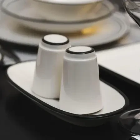 Aspen 1'li Siyah Detaylı Tuzluk - 2