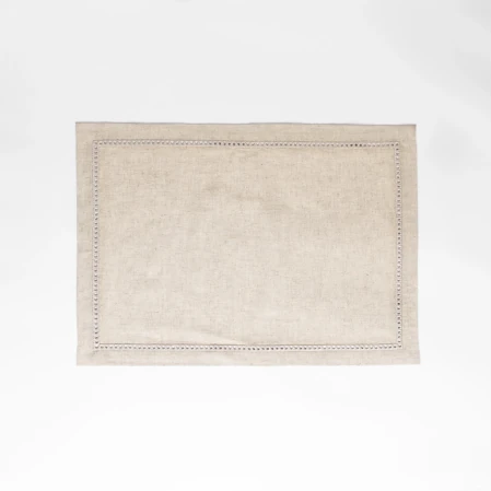 Natura Pamuk Keten Ajur Detaylı Amerikan Servis Ekru Ekru