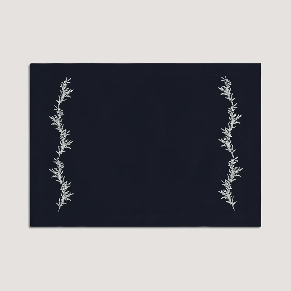 Petite % 100 Keten Lacivert Amerikan Servis 35x50 cm - Qua Home