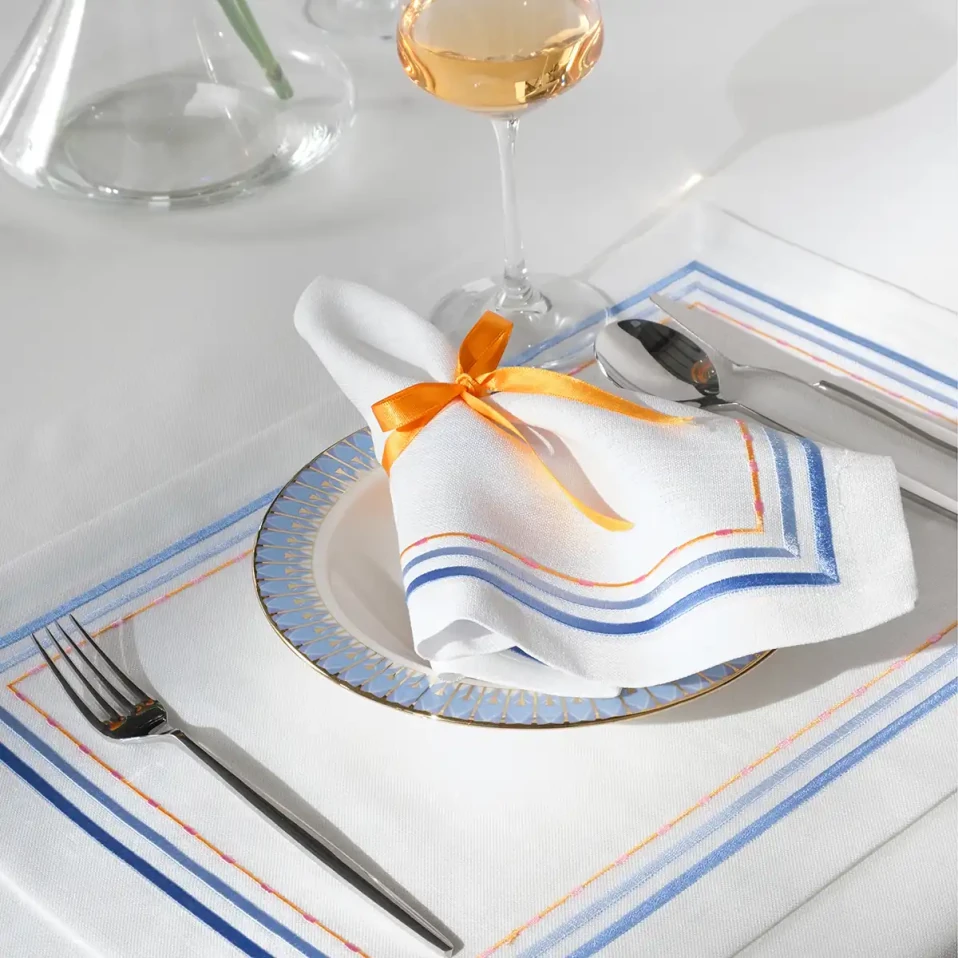 Sahara Amerikan Servis Beyaz Mavi 35x50 cm - 1