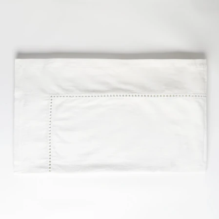 Natura Pamuk Keten Ajur Detaylı Masa Örtüsü Beyaz - 2