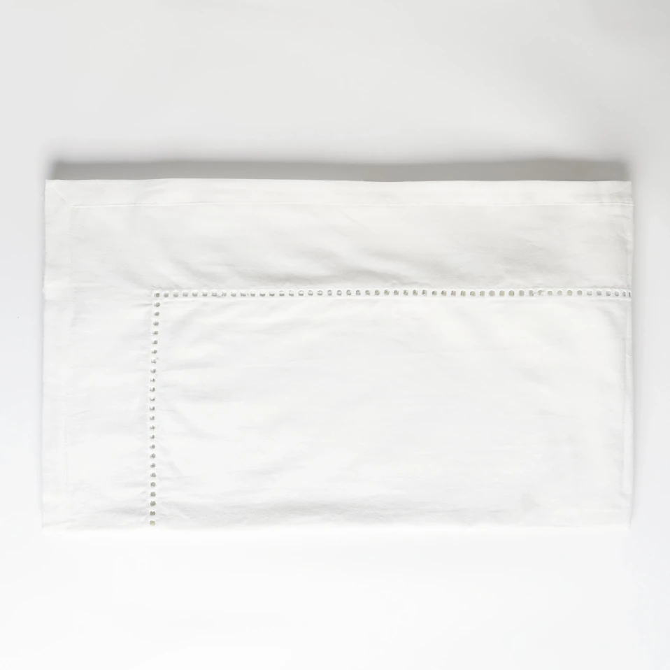 Natura Pamuk Keten Ajur Detaylı Masa Örtüsü Beyaz - 2