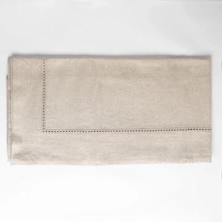 Natura Pamuk Keten Ajur Detaylı Masa Örtüsü Ekru - 2