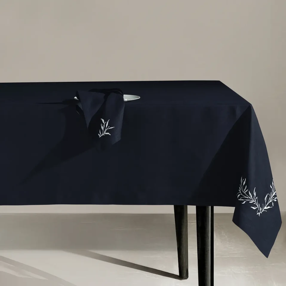 Petite %100 Keten Lacivert Masa Örtüsü - 4