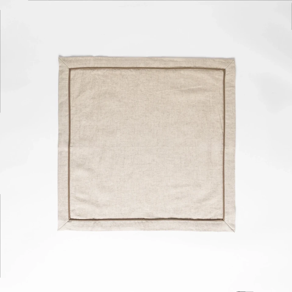 Lucca 2' li Pamuk Keten Biyeli Peçete Ekru - Qua Home