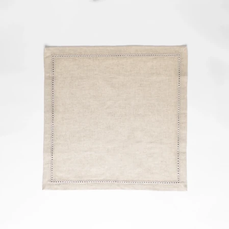 Natura 2'li Pamuk Keten Ajur Detaylı Peçete Ekru 