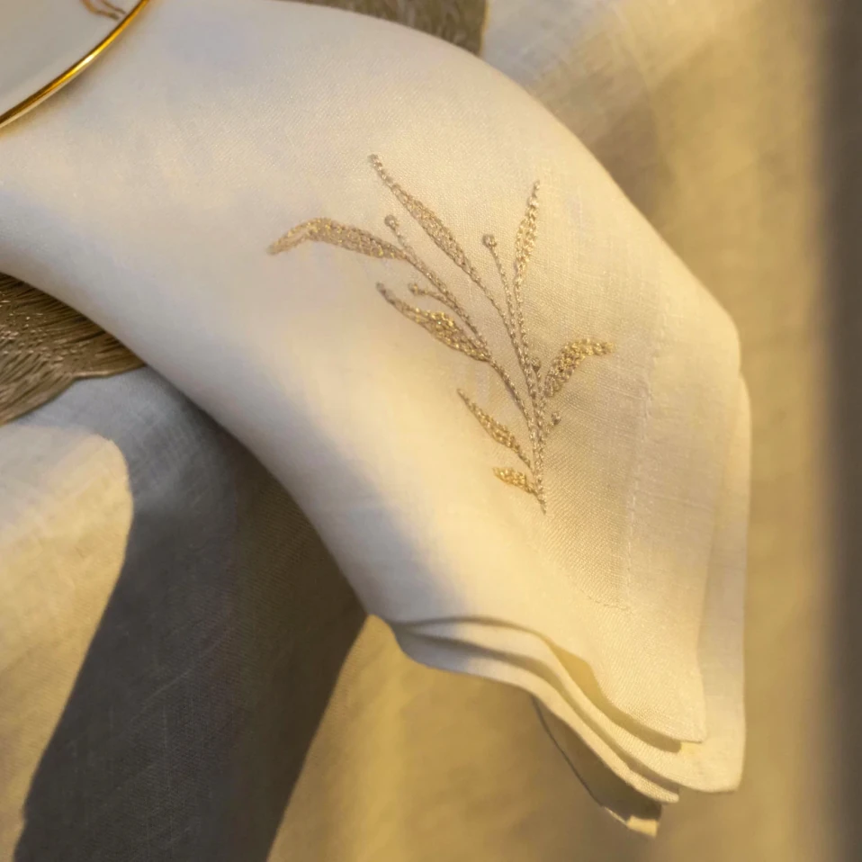 Petite 2'li %100 Keten Beyaz Peçete - Qua Home