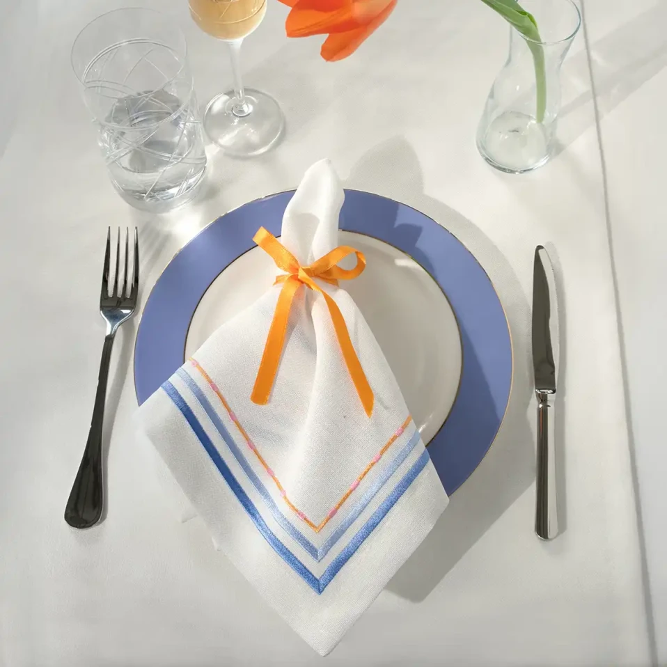 Sahara Peçete Beyaz Mavi 40x40 cm - 3