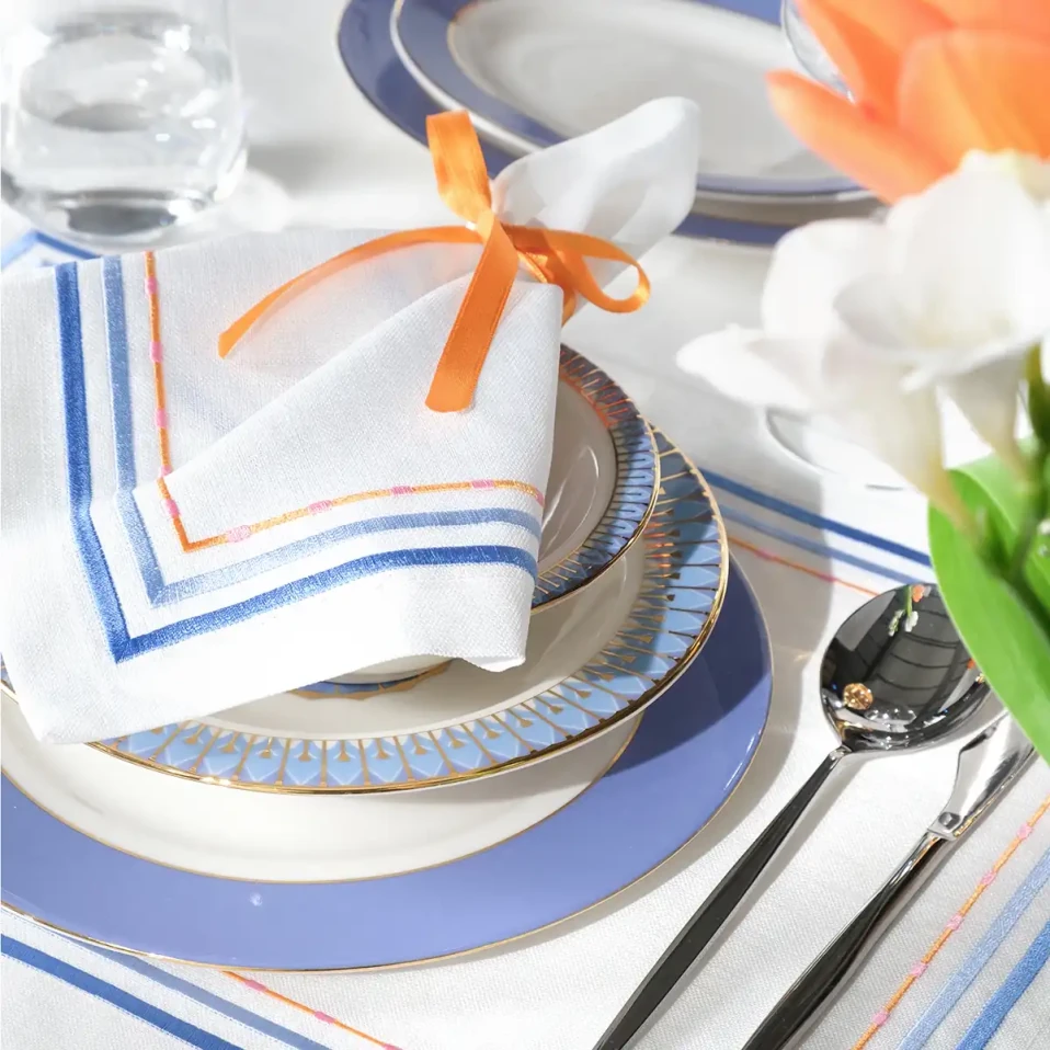 Sahara Peçete Beyaz Mavi 40x40 cm - 5