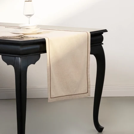 Lucca Pamuk Keten Biyeli Runner Ekru - 1