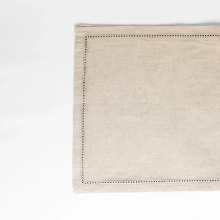 Natura Pamuk Keten Ajur Detaylı Runner Ekru - 2