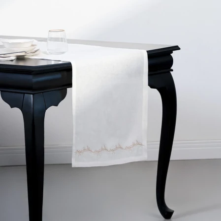 Petite % 100 Keten Beyaz Runner 45x150 cm 