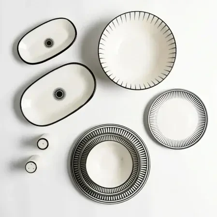 Aspen Siyah Çizgili Pasta Tabağı 21 cm - 3