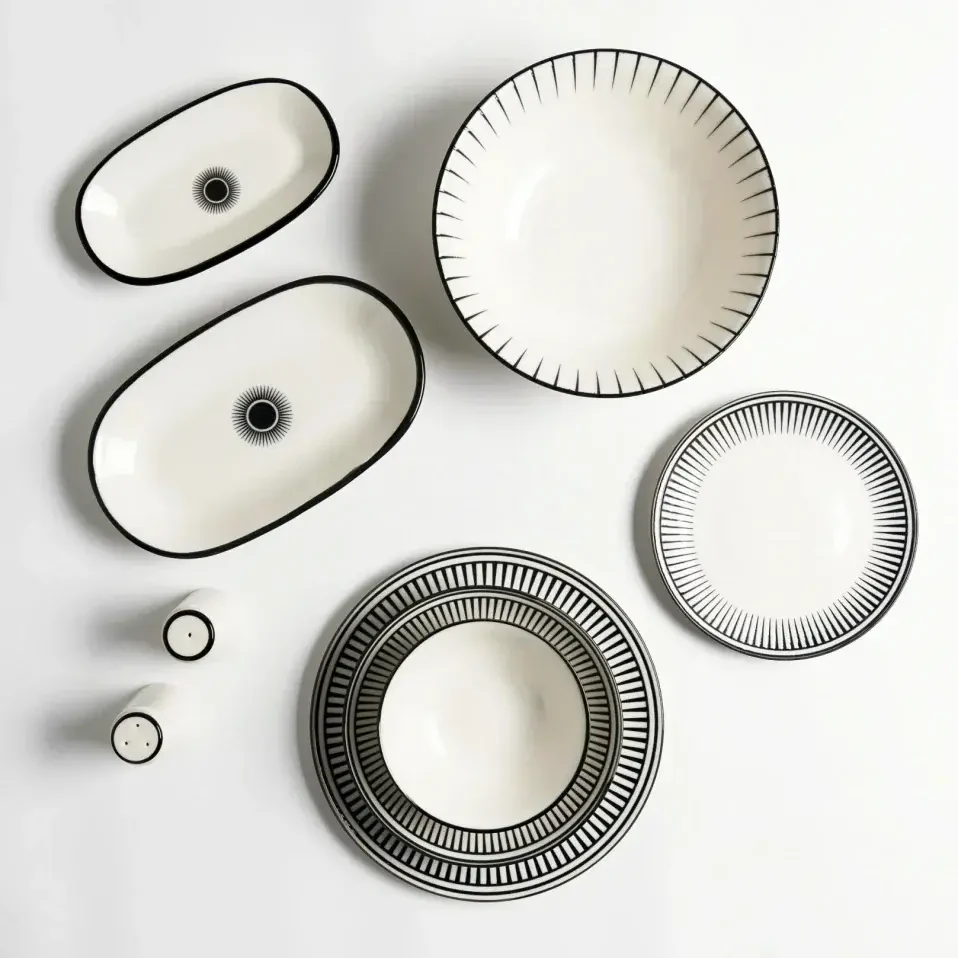 Aspen Siyah Çizgili Pasta Tabağı 21 cm - 3