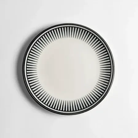 Aspen Siyah Çizgili Pasta Tabağı 21 cm - 1