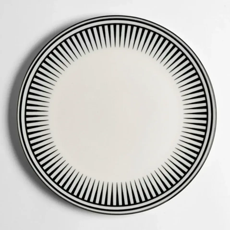 Aspen Siyah Çizgili Servis Tabağı 27 cm - Qua Home