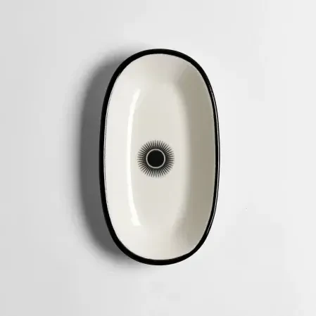 Aspen Siyah Çizgili Kayık Tabak 20x11 cm - 1