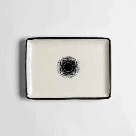 Aspen Siyah Çizgili Sunum Tabağı 13x18 cm - 1