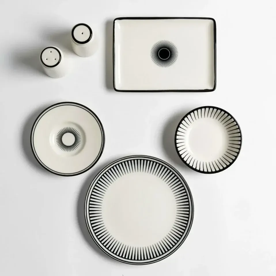 Aspen Siyah Çizgili Sunum Tabağı 13x18 cm - 4