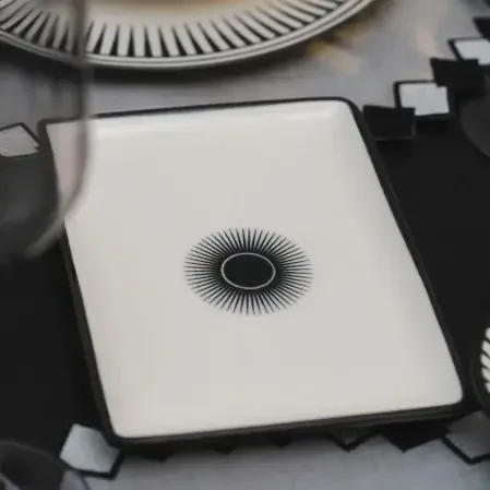 Aspen Siyah Çizgili Sunum Tabağı 13x18 cm - 3