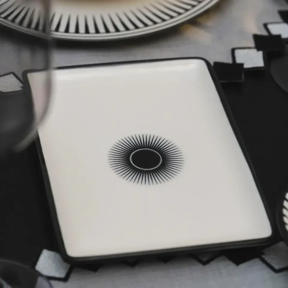 Aspen Siyah Çizgili Sunum Tabağı 13x18 cm - 3