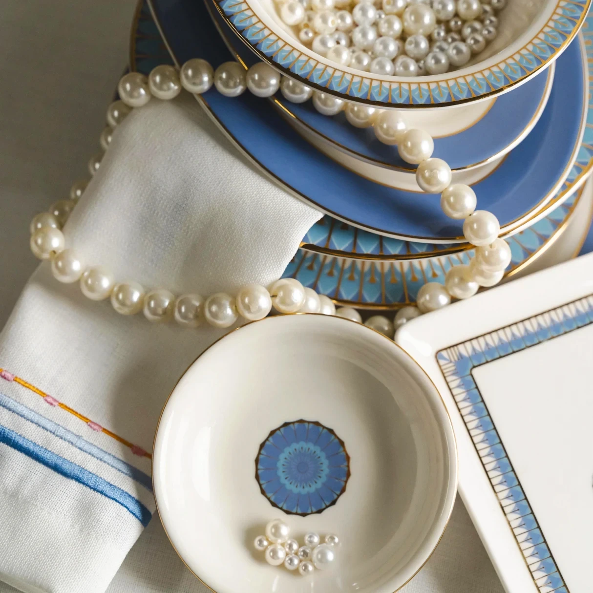 Giselle Mavi Gold Kayık Tabak 25x14 cm - 3