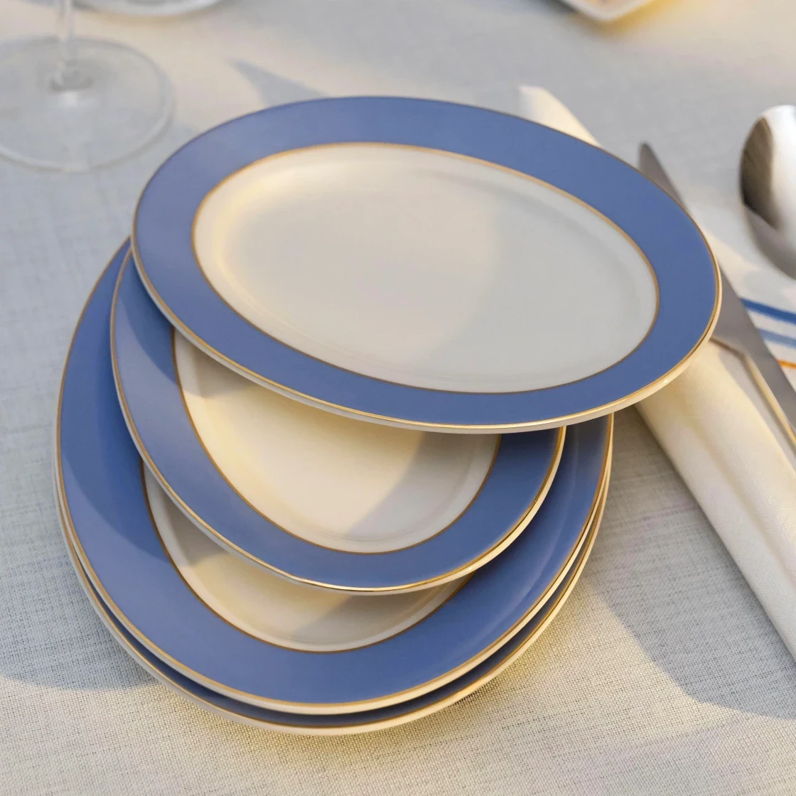 Giselle Mavi Gold Kayık Tabak 25x14 cm - 2