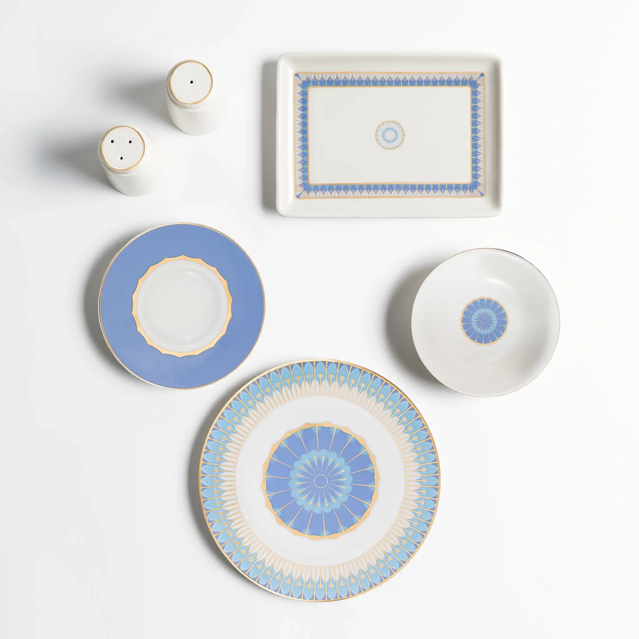 Giselle Mavi Gold Sunum Tabağı 13x18 cm - 4