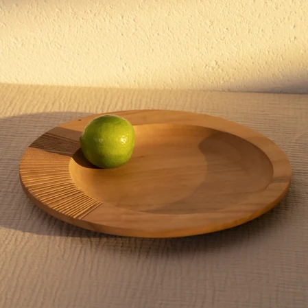 Lyla Ceviz Ahşap Dekoratif Tabak 25x25x2.5 cm - 2