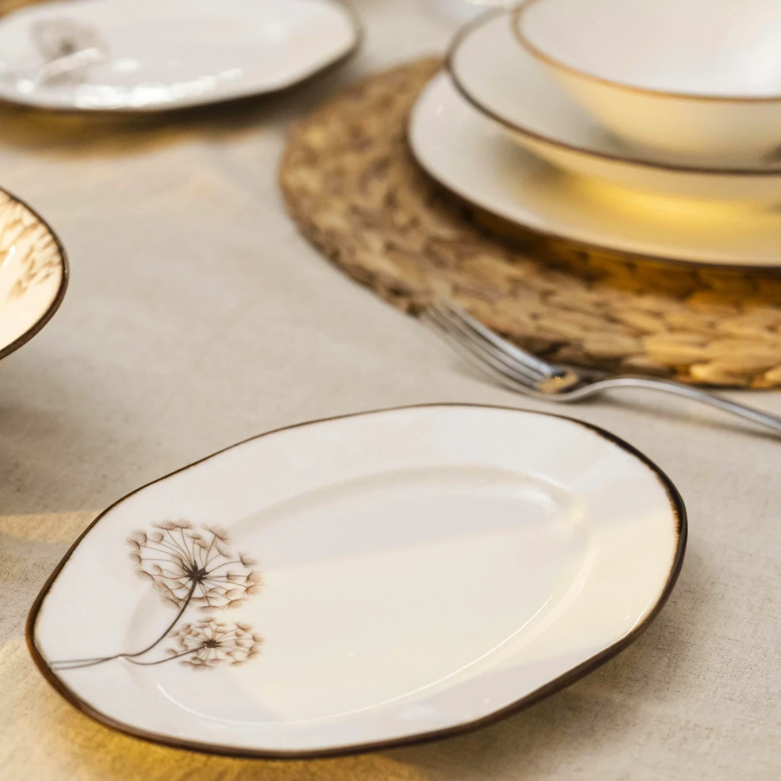 Nash Desenli Kayık Tabak 20 cm - 2