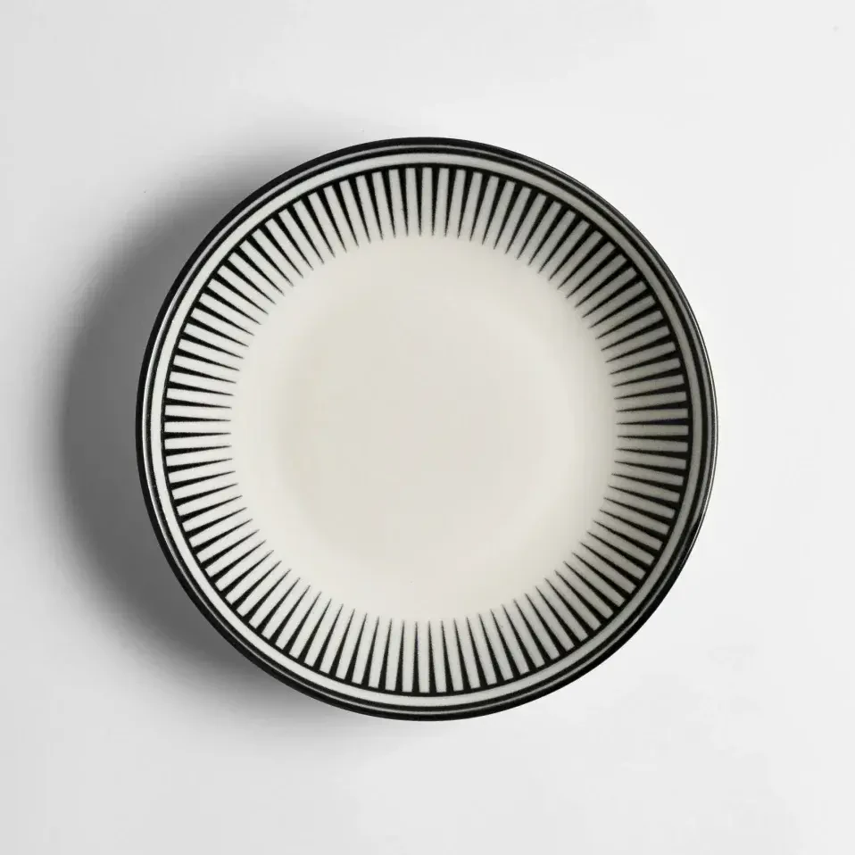 Aspen Siyah Çizgili Çukur Tabak 21 cm - Qua Home