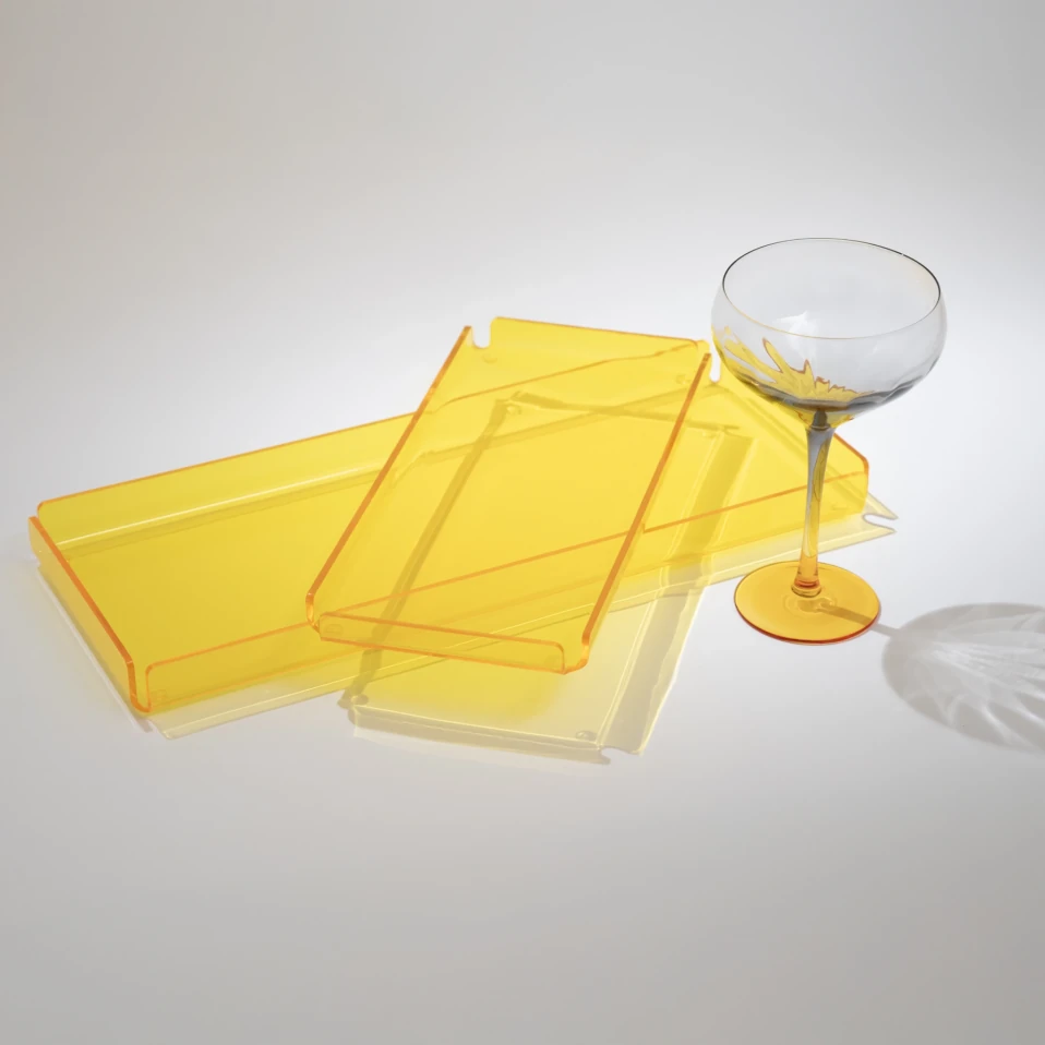 Esbo Pleksi Tepsi Sarı 30x14 cm - 5